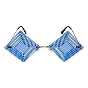 6090 | Blue Novelty Square Sunglasses with unique cutouts